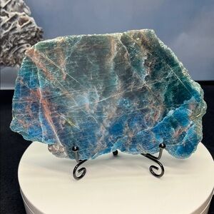 Blue Apatite Slab with Sunstone 7 X 4 1/4 inches